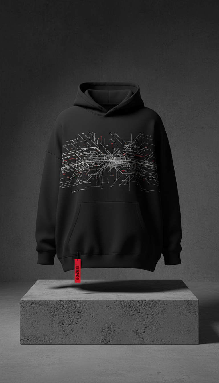 Oversized Graphic Hoodie Cotton Blend
